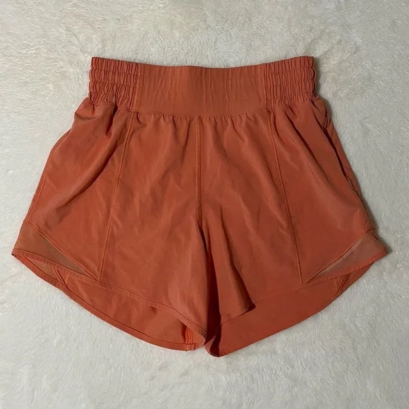 ☄️ Lululemon Size 2 Orange Hotty Hot High-Rise Lined Shorts (4” Inseam) - Picture 5 of 15